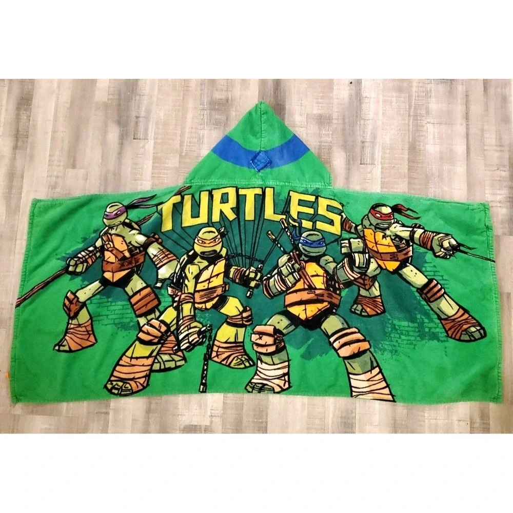TMNT Hooded Towel Teenage Mutant Ninja Turtles Leonardo‎ Nickelodeon Beach VTG